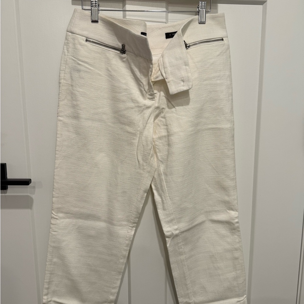 LOFT Marisa Cropped Cream Pants